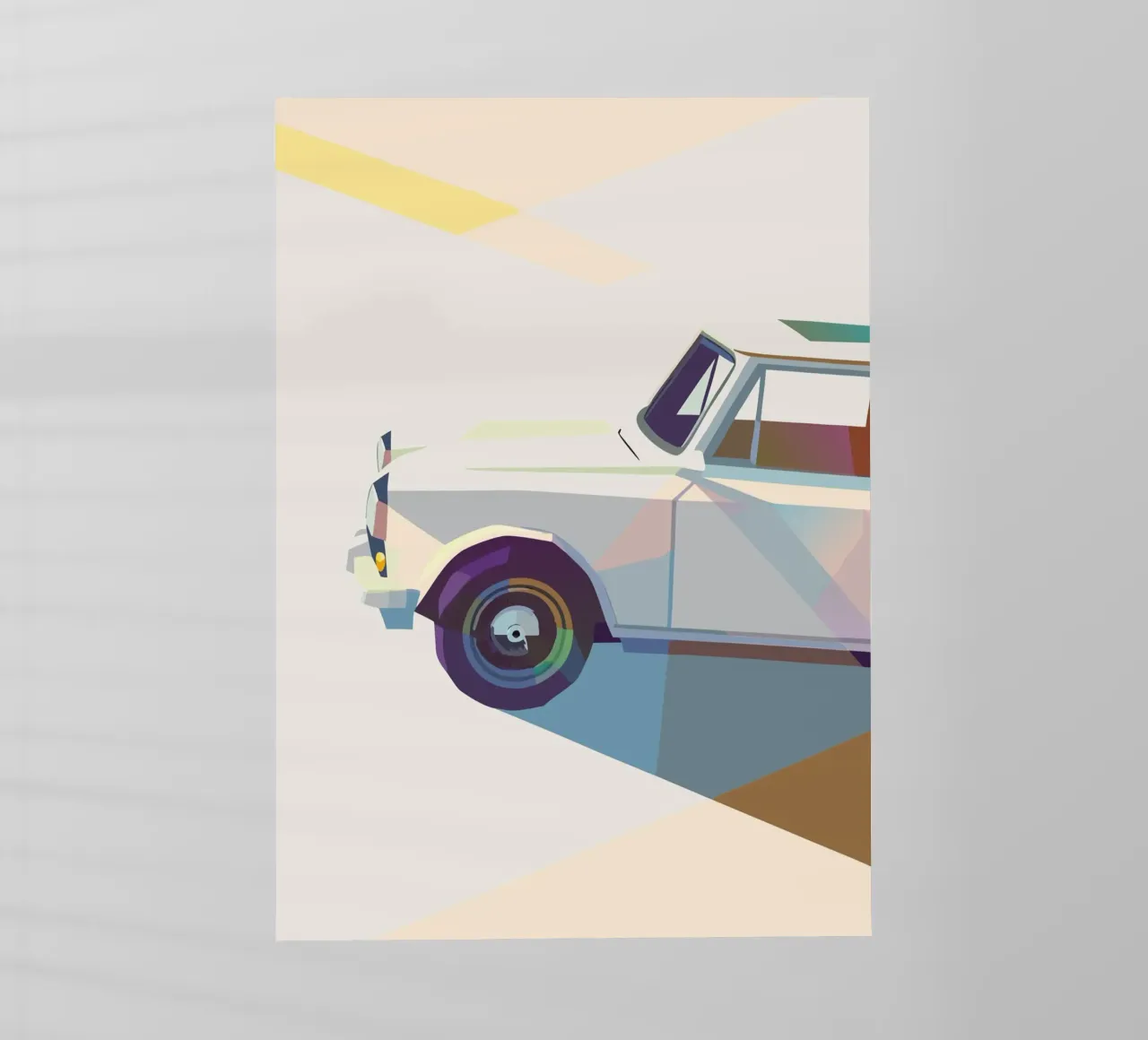 Auto d'epoca con stile geometrico pellicola backlit da POLYGON SPECIAL