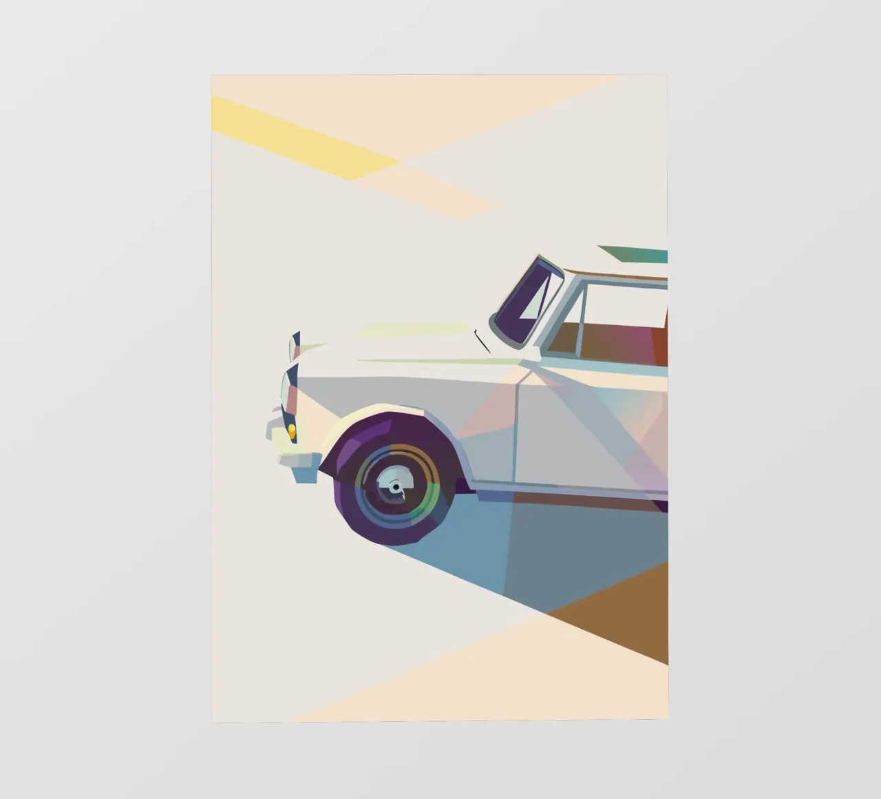 Auto d'epoca con stile geometrico pellicola backlit da POLYGON SPECIAL