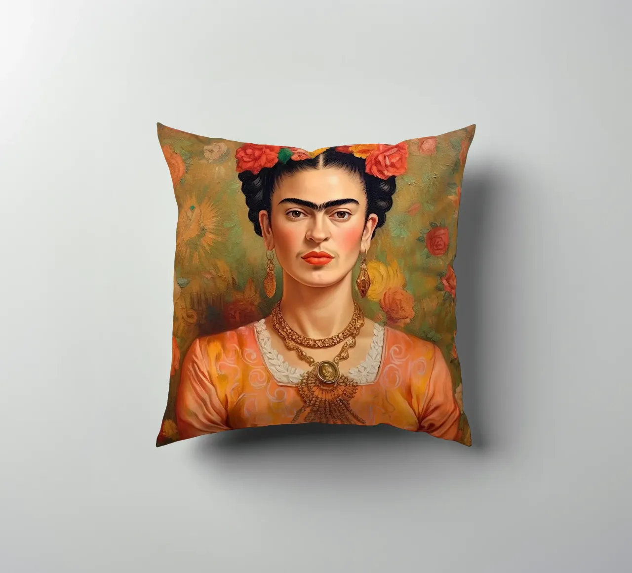 Frida Kahlo "Art of the Fearless" cuscino da Fantasias Florales