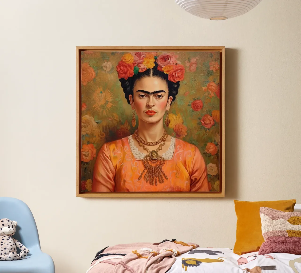 Frida Kahlo "Art of the Fearless" tela con Cornice a cassetta da Fantasias Florales
