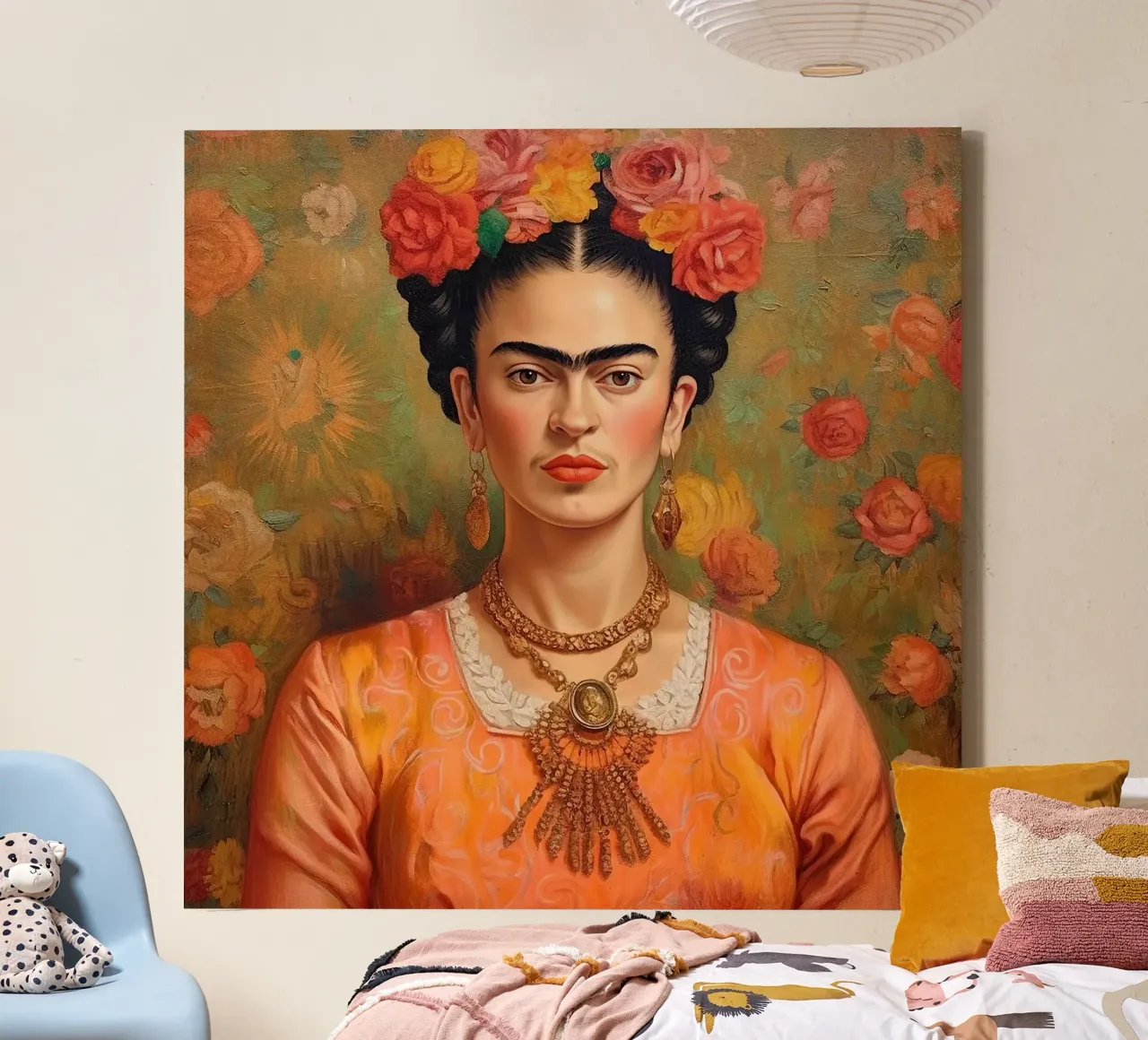 Frida Kahlo "Art of the Fearless" tela con Cornice a cassetta da Fantasias Florales