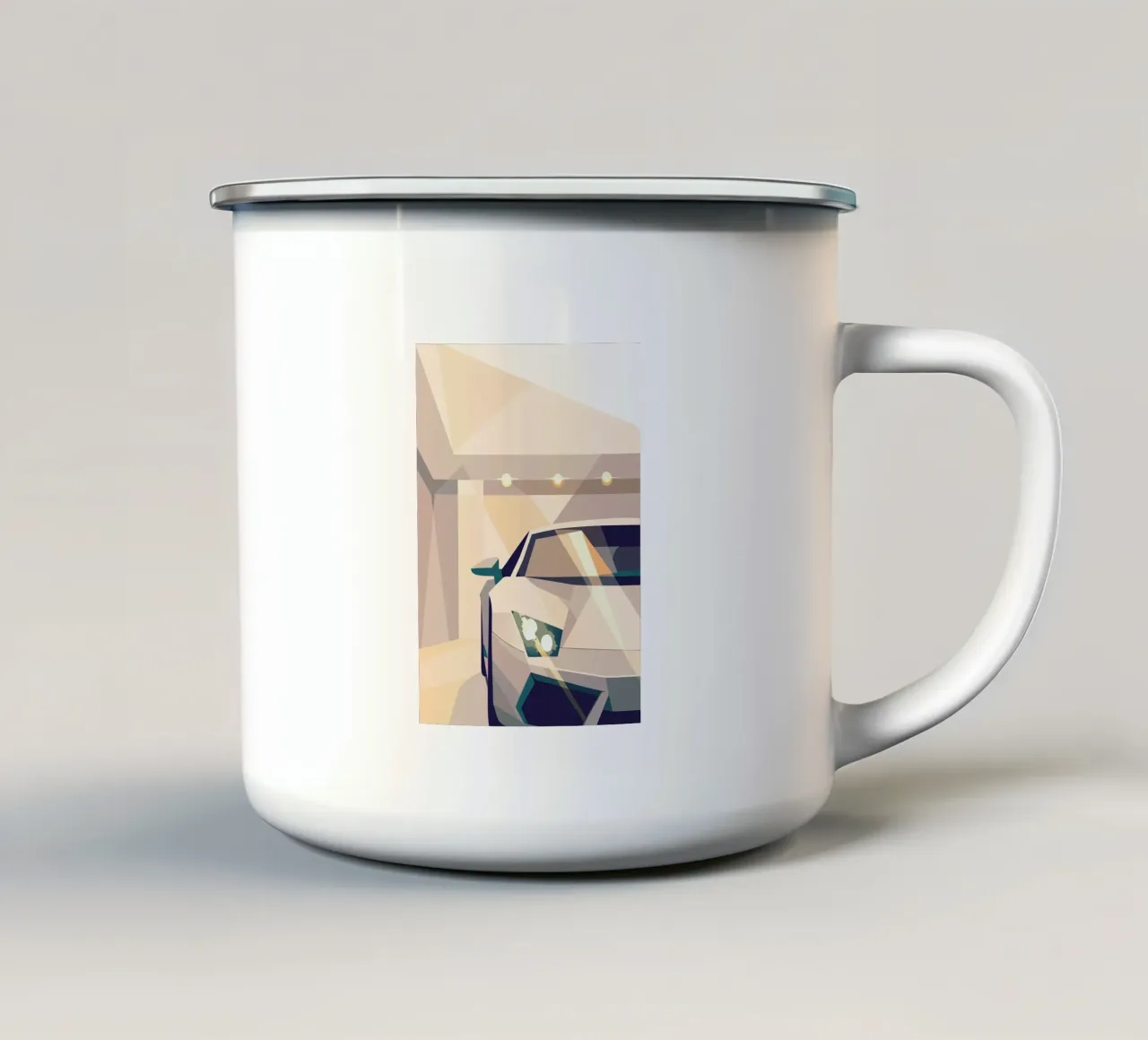 Supercar in un garage moderno tazza in smalto da POLYGON SPECIAL