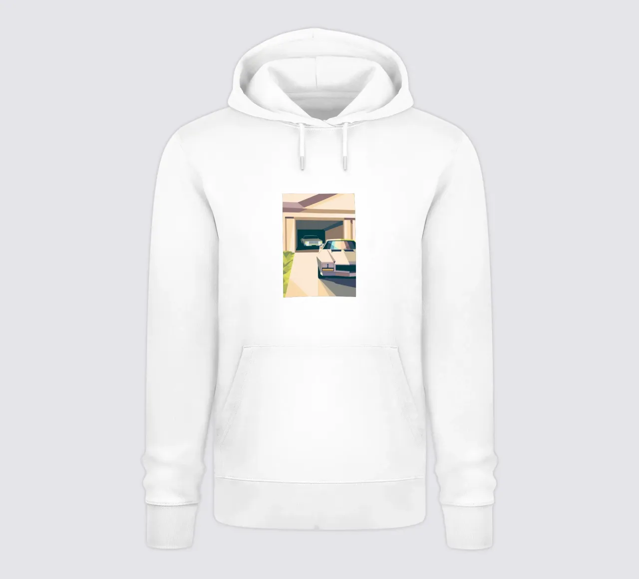 Due auto in un garage con stile geometrico felpa con cappuccio da POLYGON SPECIAL