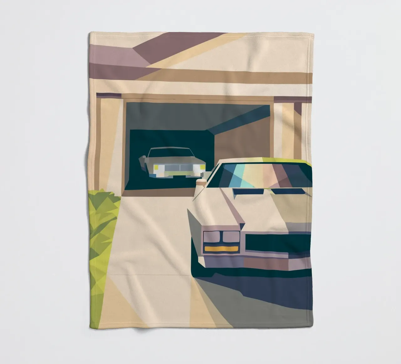 Due auto in un garage con stile geometrico coperta in pile da POLYGON SPECIAL