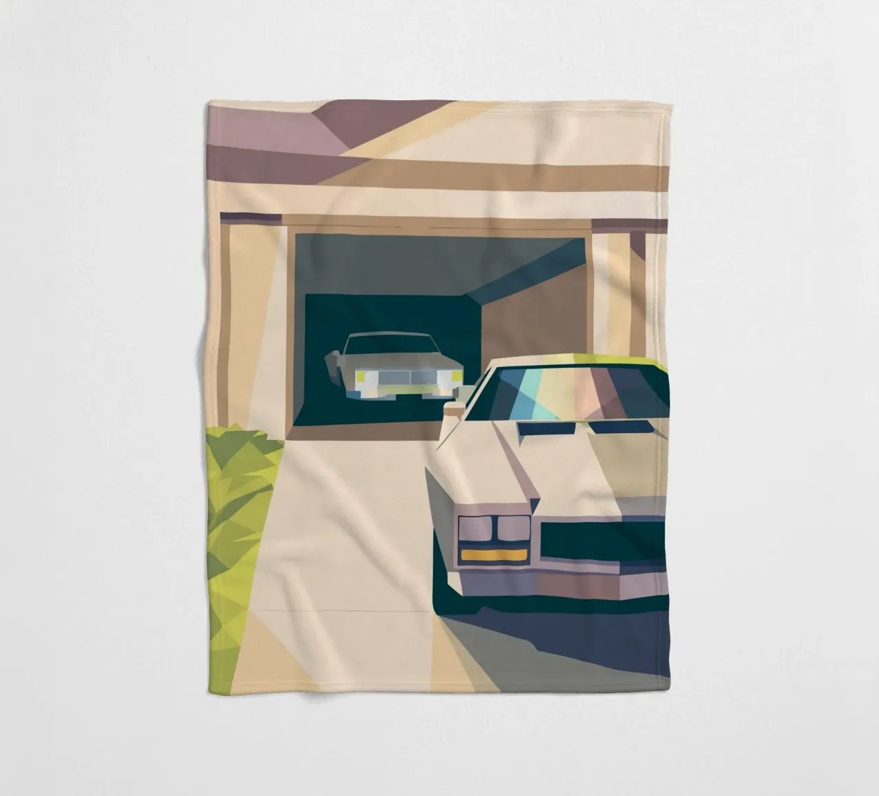 Due auto in un garage con stile geometrico coperta in pile da POLYGON SPECIAL