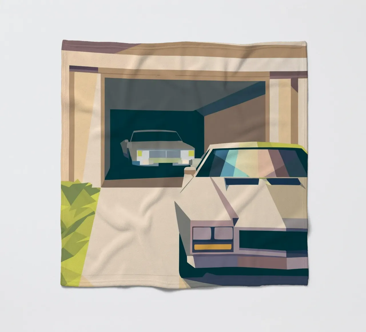 Due auto in un garage con stile geometrico coperta in pile da POLYGON SPECIAL