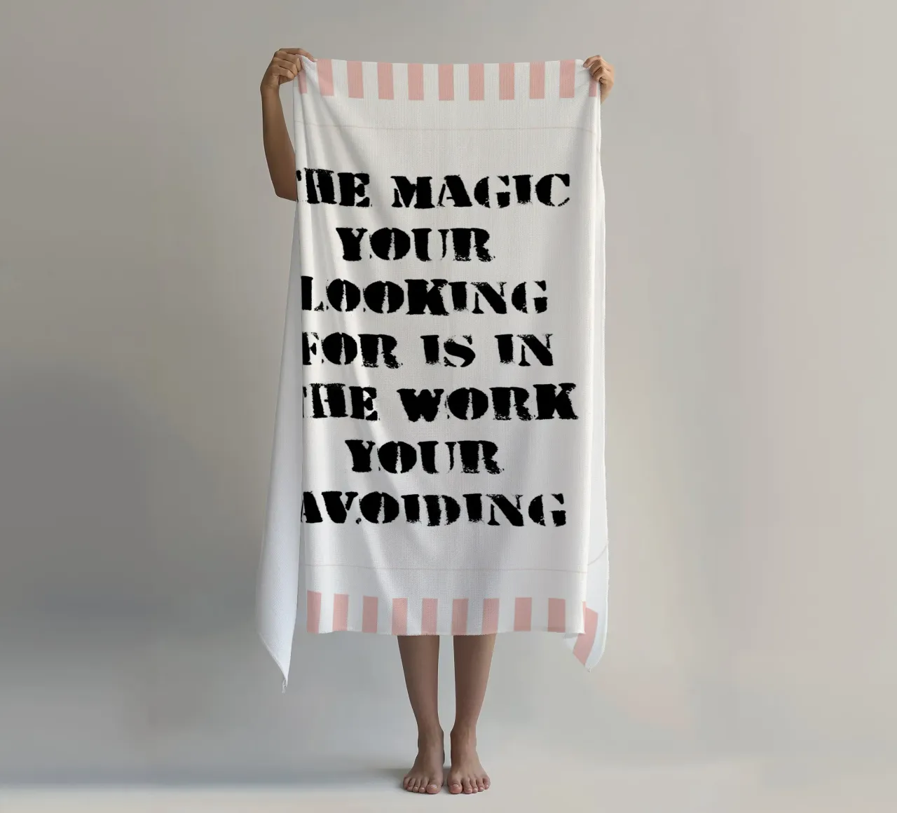 the magic your looking for is in the work your avoiding beach towel by zaidza