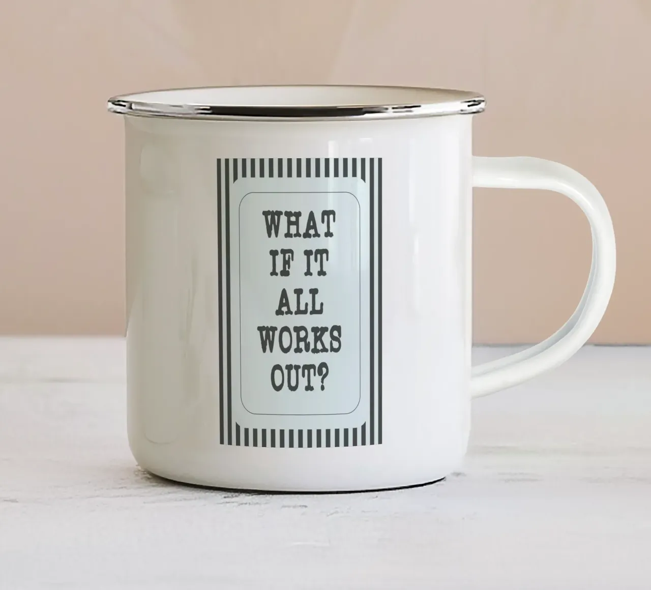 e se tutto si risolvesse tazza in smalto da zaidza