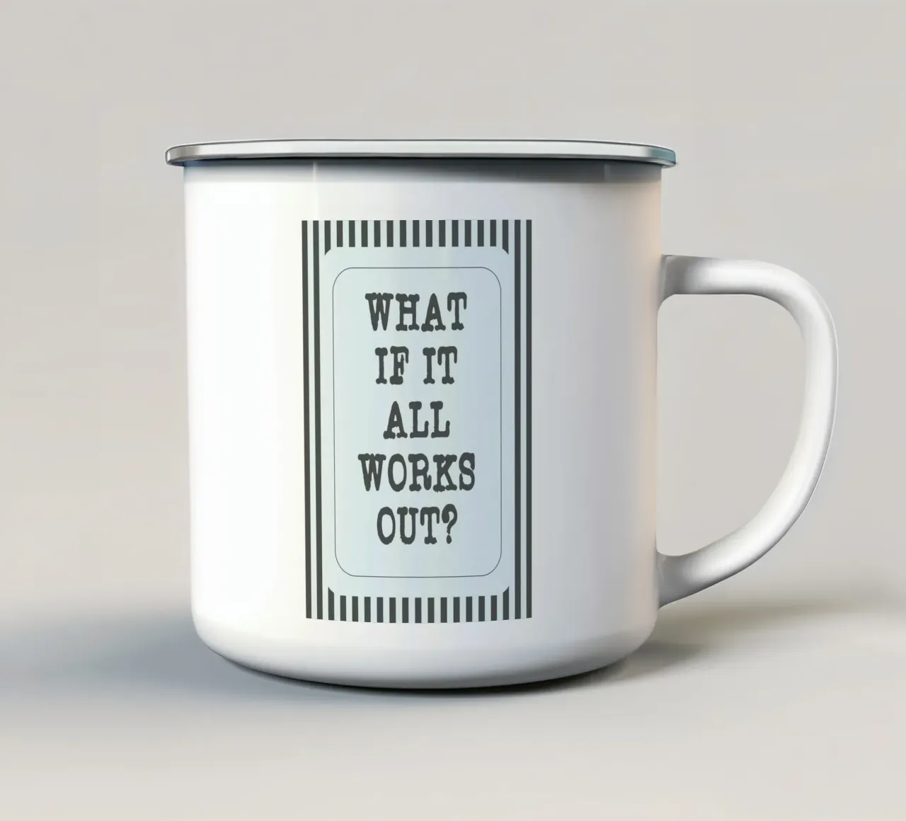 e se tutto si risolvesse tazza in smalto da zaidza