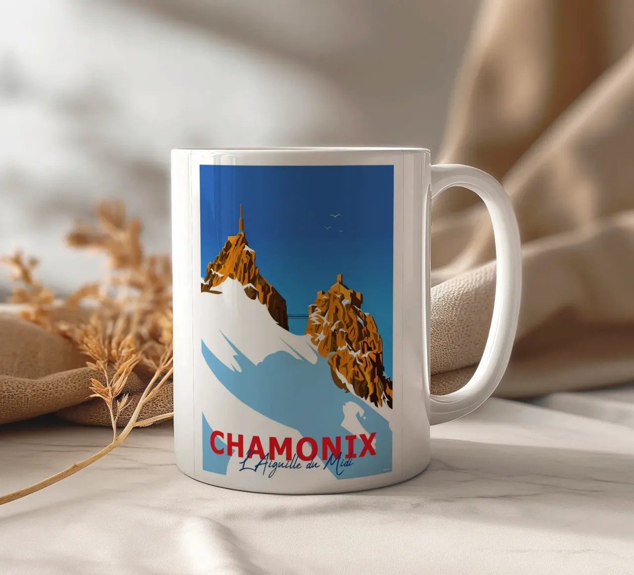 Chamonix l'Aiguille du Midi tazza in ceramica da Raphaël Delerue