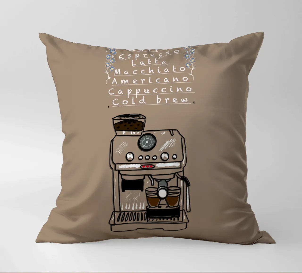 Espresso,Caffe,Latte.... cuscino da Nica Colorie