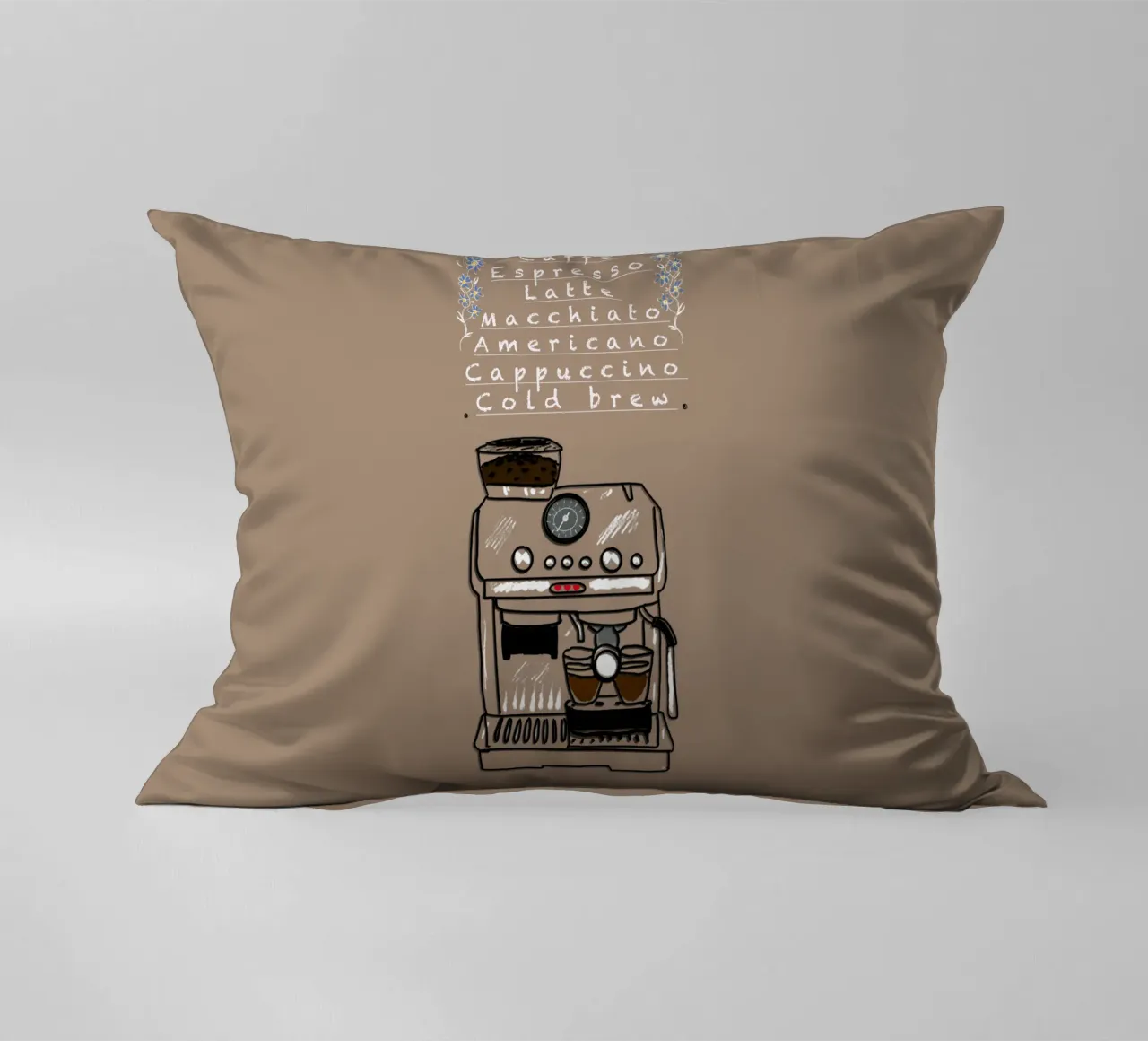 Espresso,Caffe,Latte.... cuscino da Nica Colorie