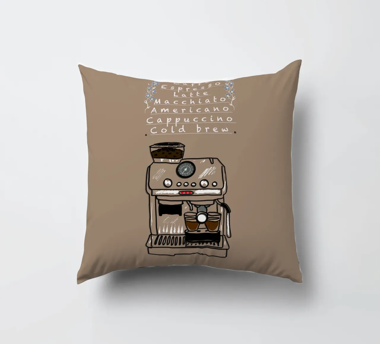Espresso,Caffe,Latte.... cuscino da Nica Colorie