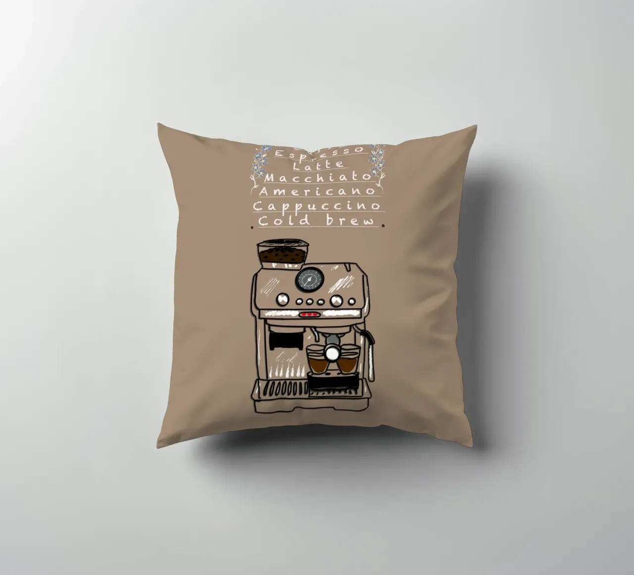 Espresso,Caffe,Latte.... cuscino da Nica Colorie