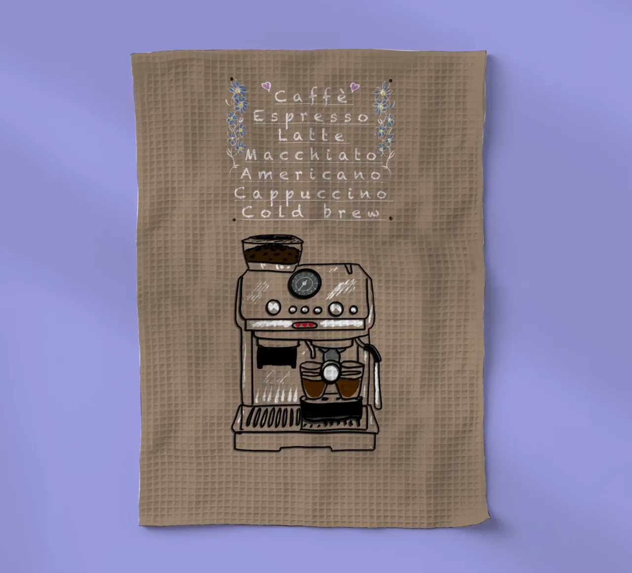 Espresso,Caffe,Latte.... canovaccio da cucina da Nica Colorie