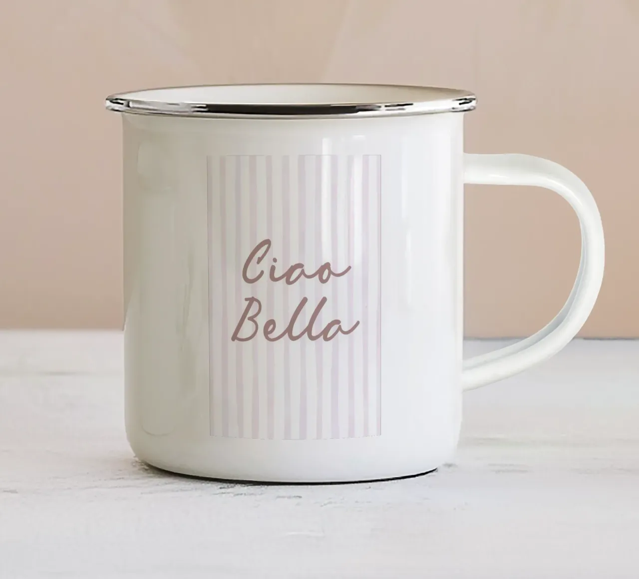 Ciao Bella Wall Art Print tazza in smalto da Littleleo