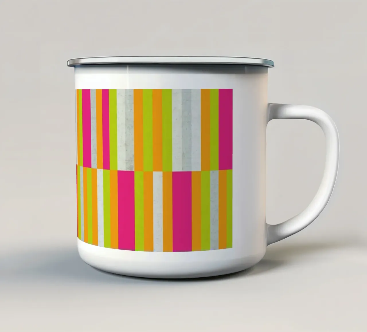 Strisce di primavera - Design geometrico astratto tazza in smalto da Petra Lang - Design