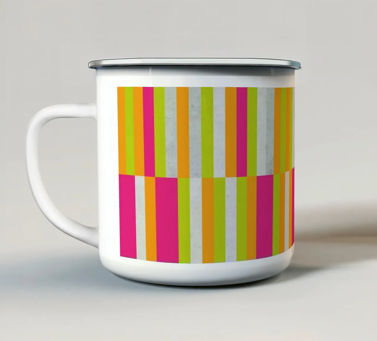 Strisce di primavera - Design geometrico astratto tazza in smalto da Petra Lang - Design