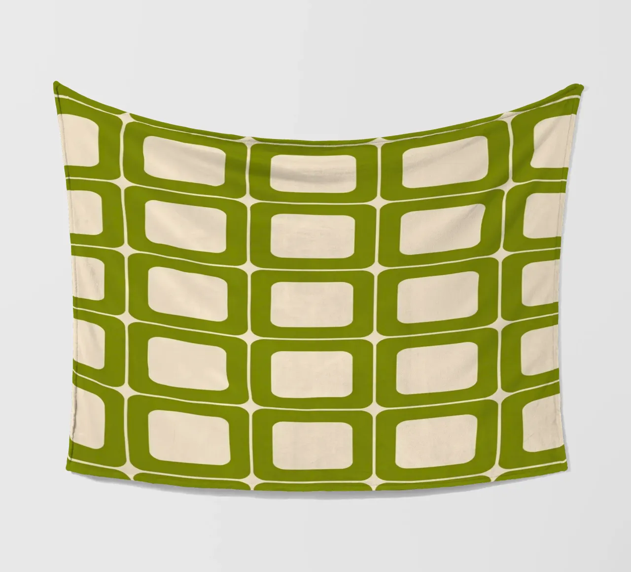 Quadrati verdi retrò 60s Vibes coperta in pile da Timeless moderna