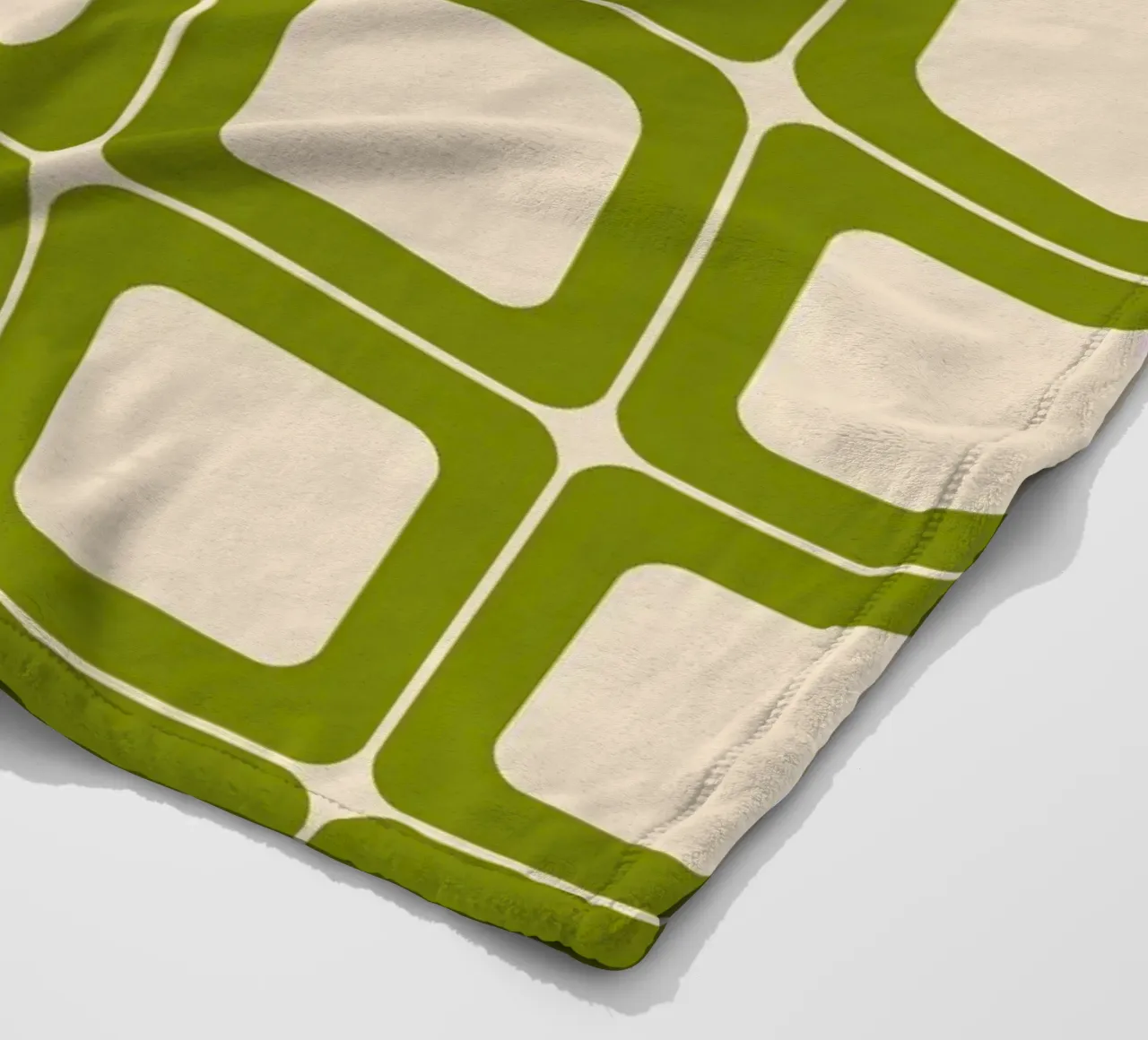 Quadrati verdi retrò 60s Vibes coperta in pile da Timeless moderna