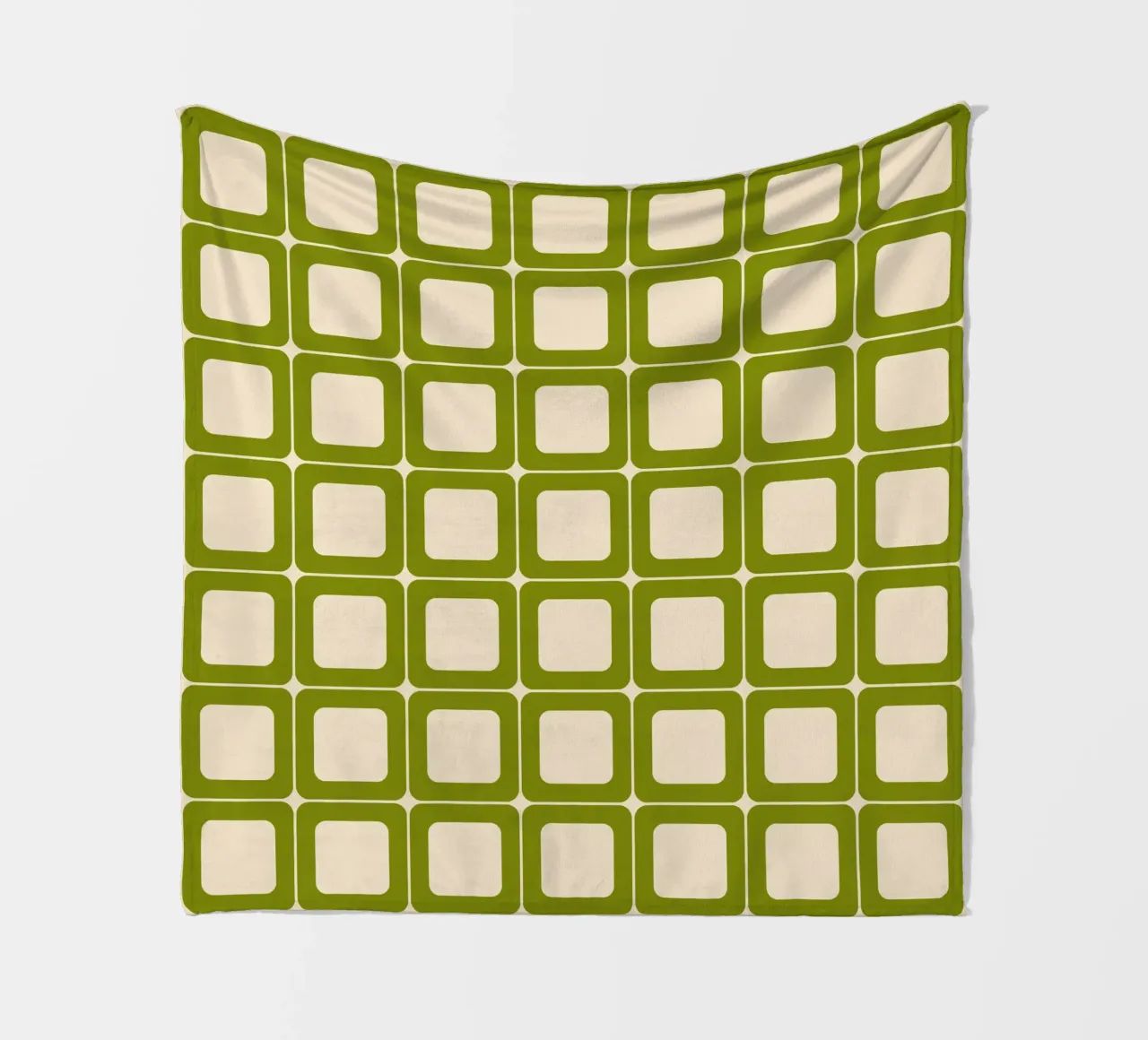 Quadrati verdi retrò 60s Vibes coperta in pile da Timeless moderna