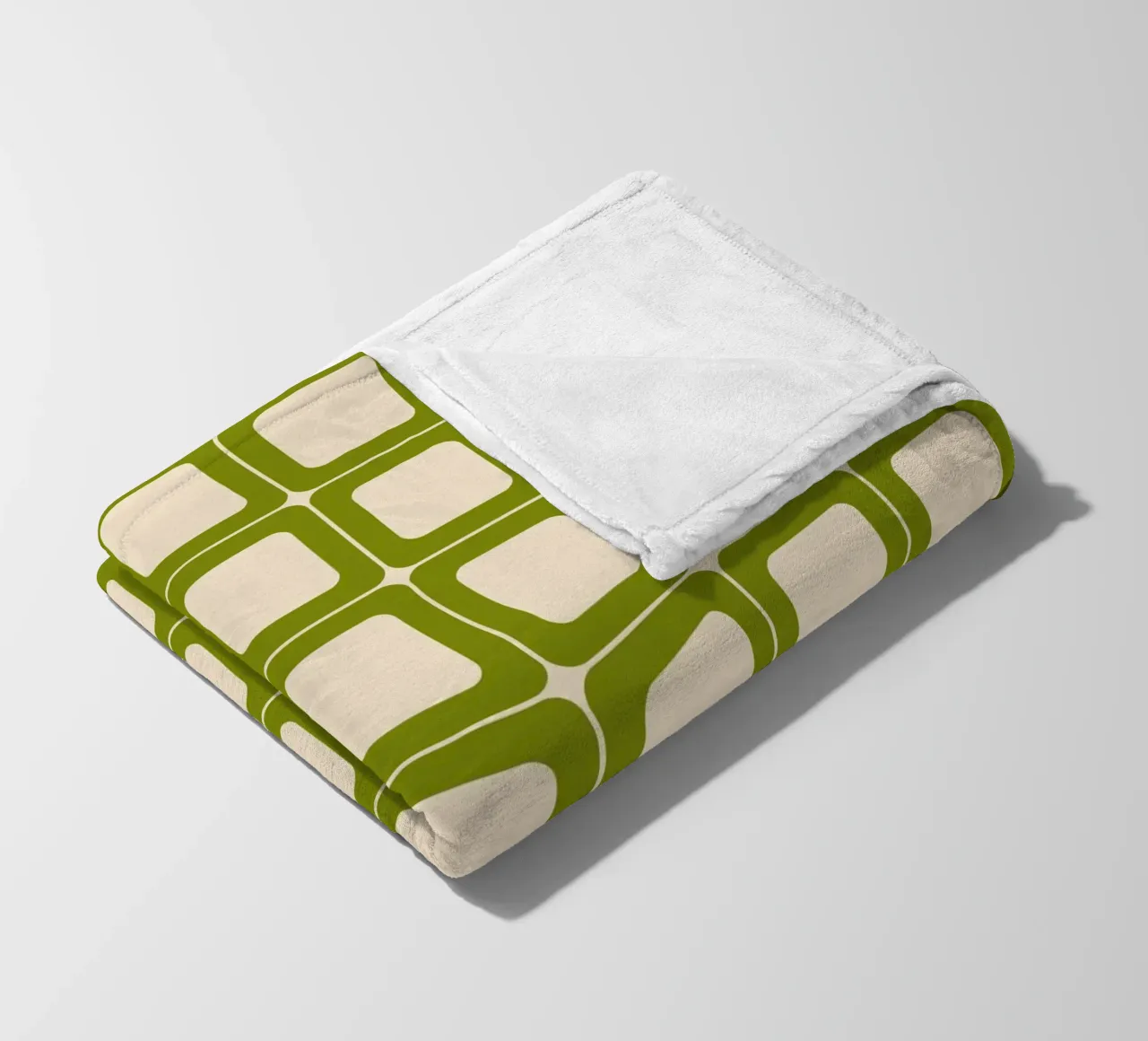 Quadrati verdi retrò 60s Vibes coperta in pile da Timeless moderna