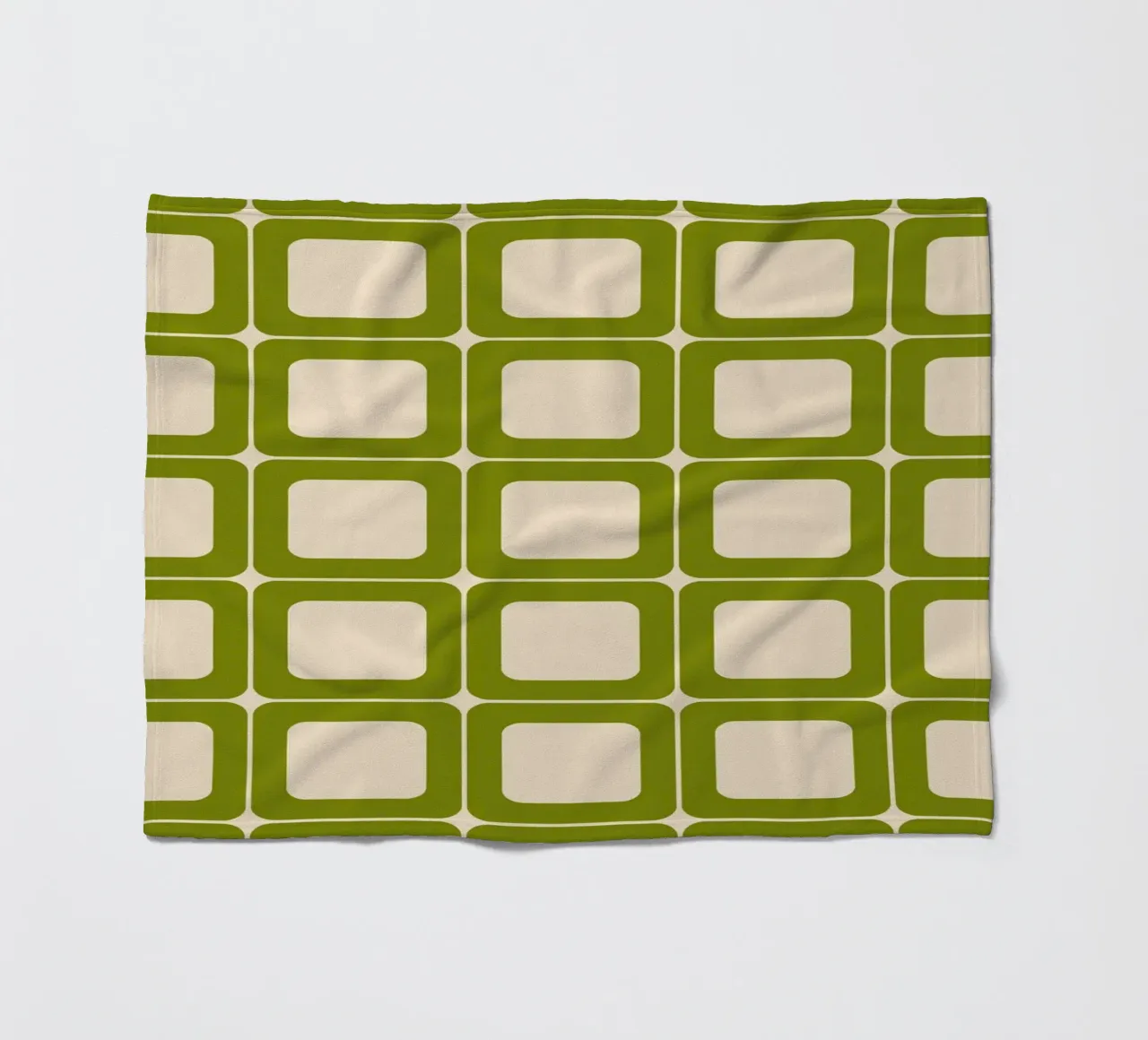 Quadrati verdi retrò 60s Vibes coperta in pile da Timeless moderna