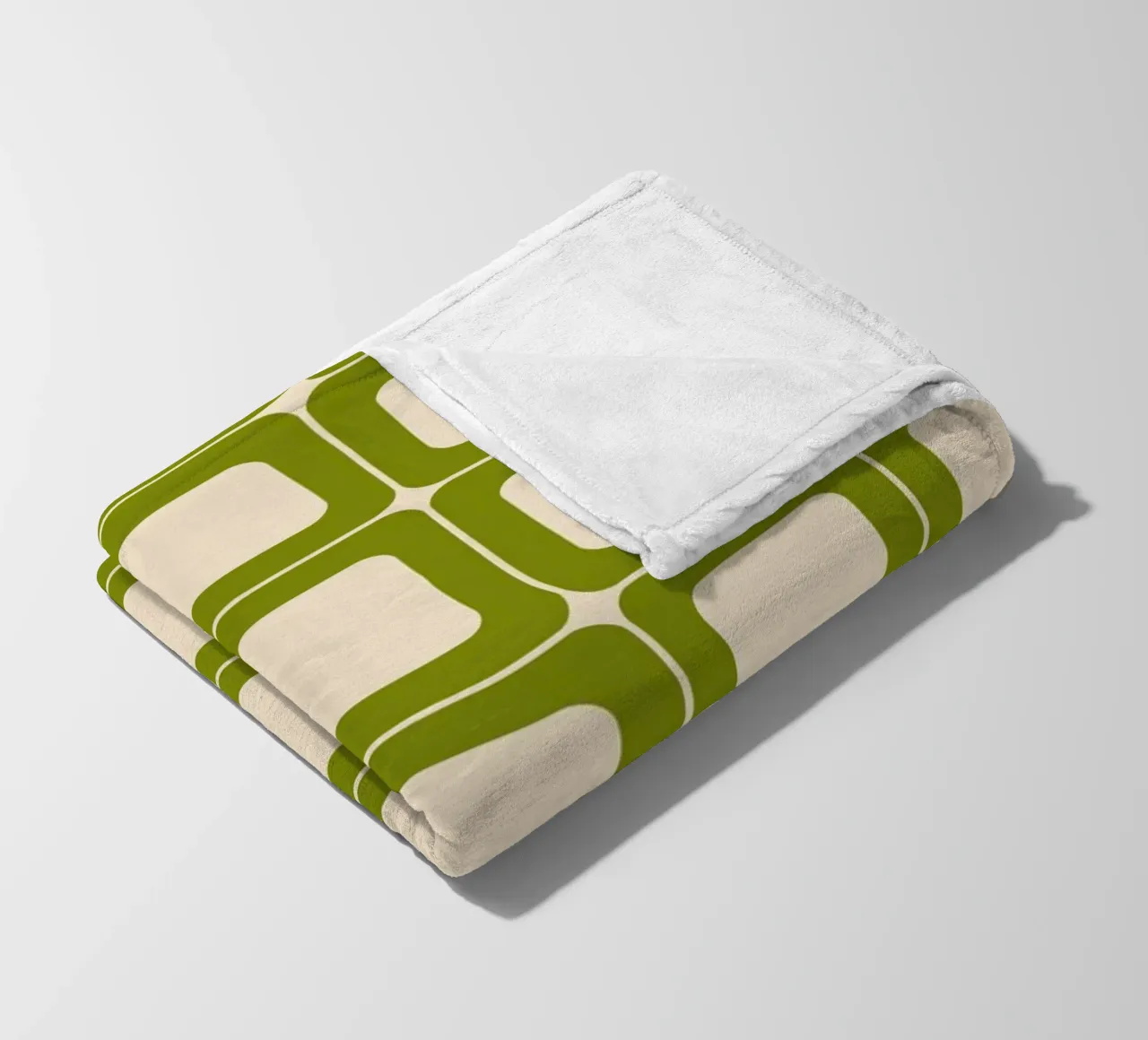 Quadrati verdi retrò 60s Vibes coperta in pile da Timeless moderna