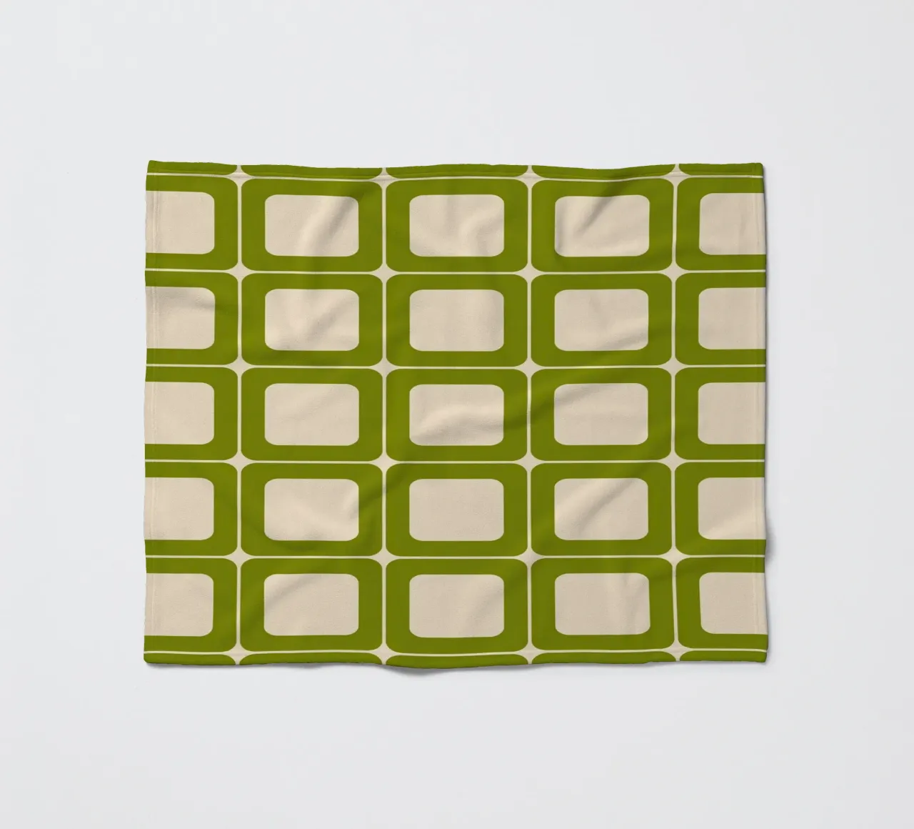 Quadrati verdi retrò 60s Vibes coperta in pile da Timeless moderna