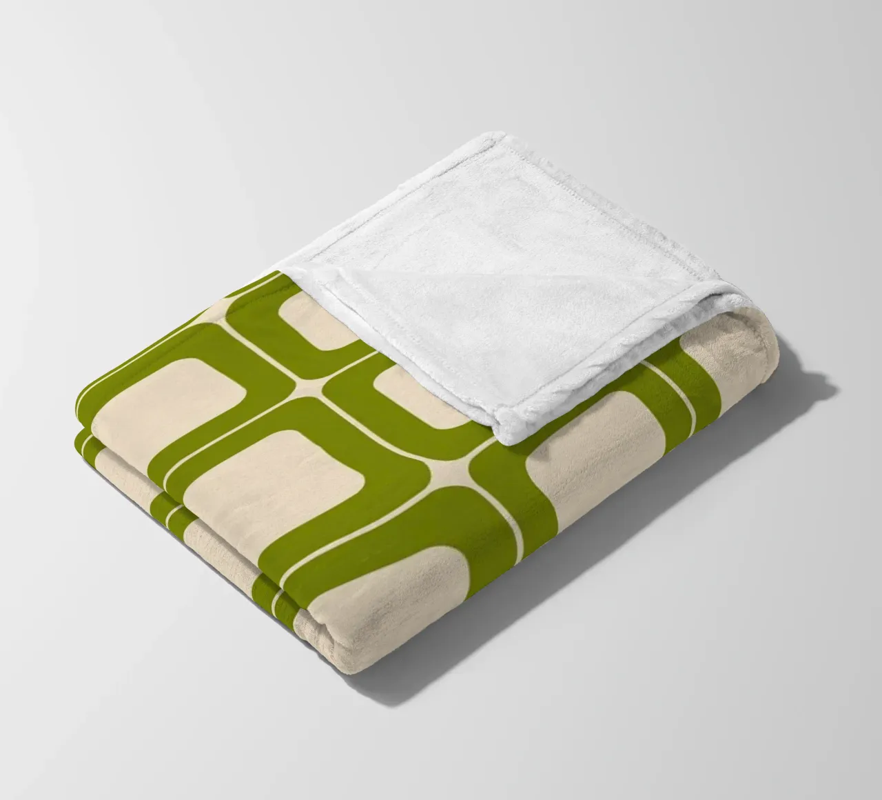 Quadrati verdi retrò 60s Vibes coperta in pile da Timeless moderna