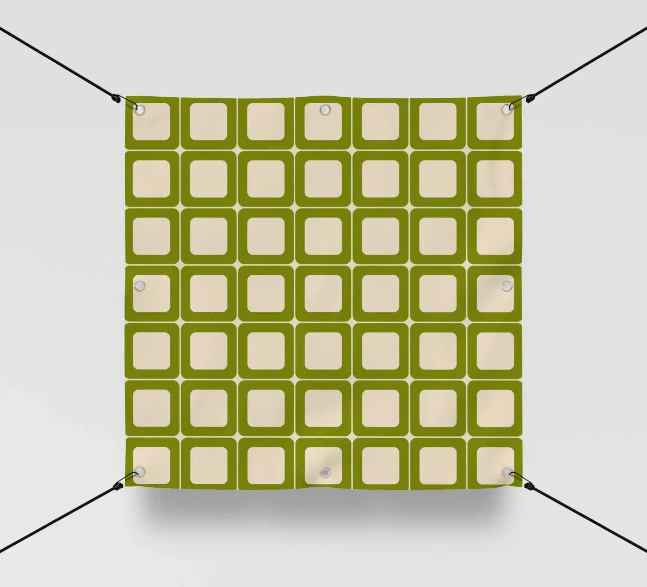 Quadrati verdi retrò 60s Vibes telo in pvc da Timeless moderna