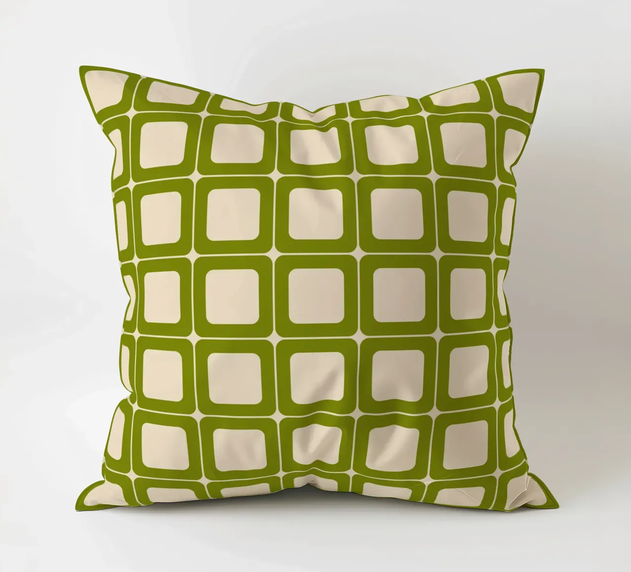 Quadrati verdi retrò 60s Vibes cuscino da Timeless moderna