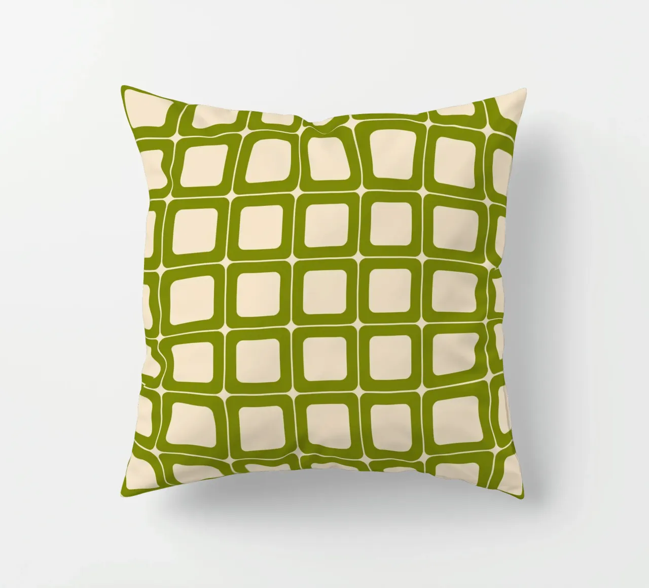 Quadrati verdi retrò 60s Vibes cuscino da Timeless moderna