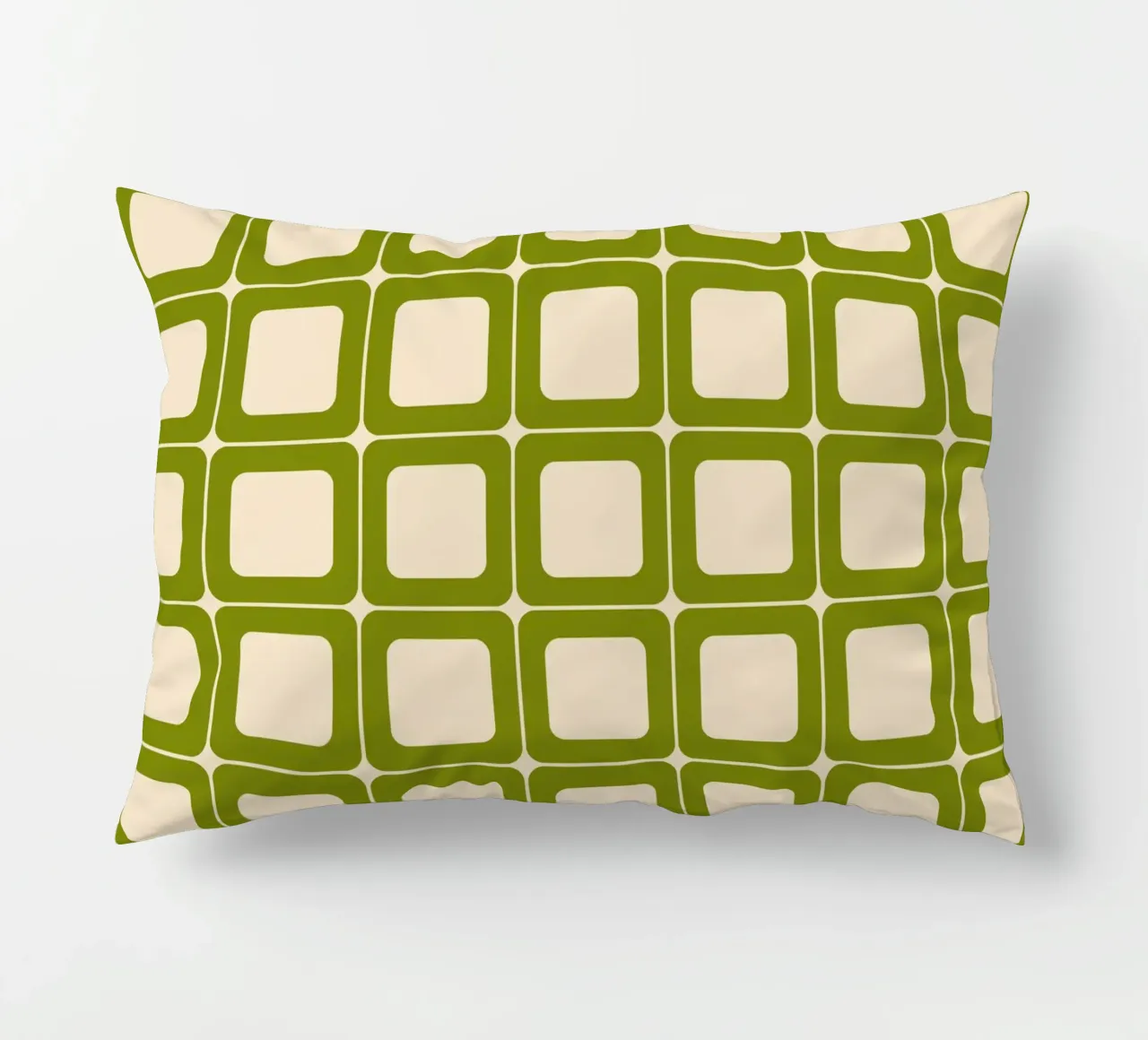 Quadrati verdi retrò 60s Vibes cuscino da Timeless moderna