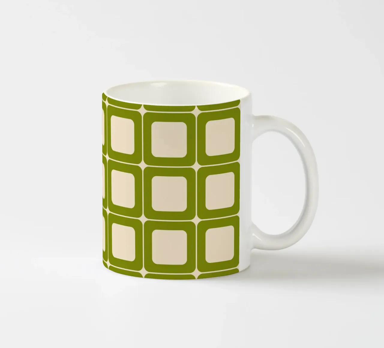 Quadrati verdi retrò 60s Vibes tazza in ceramica da Timeless moderna