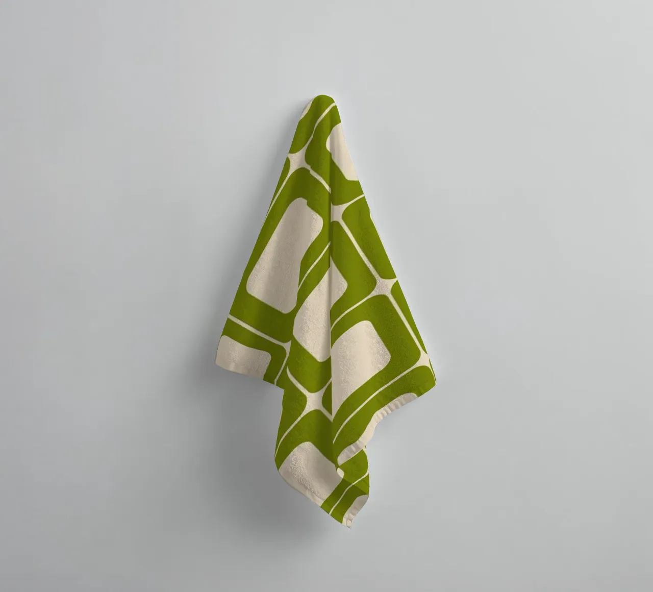 Quadrati verdi retrò 60s Vibes asciugamano da bagno da Timeless moderna