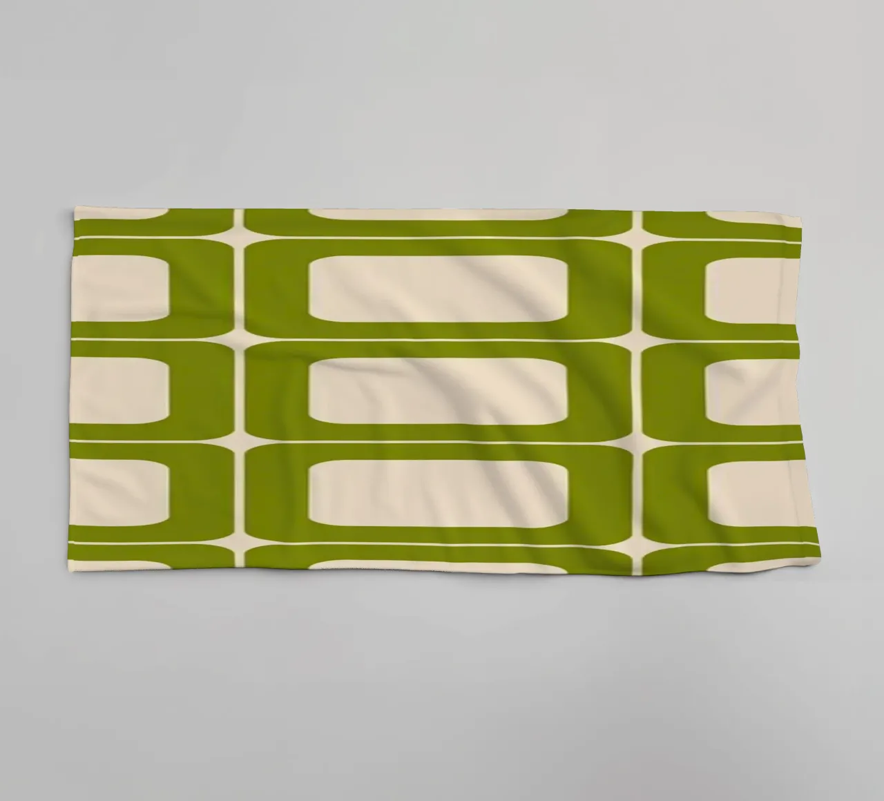 Quadrati verdi retrò 60s Vibes asciugamano da bagno da Timeless moderna