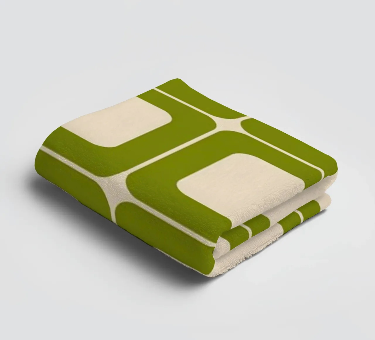 Quadrati verdi retrò 60s Vibes asciugamano da bagno da Timeless moderna