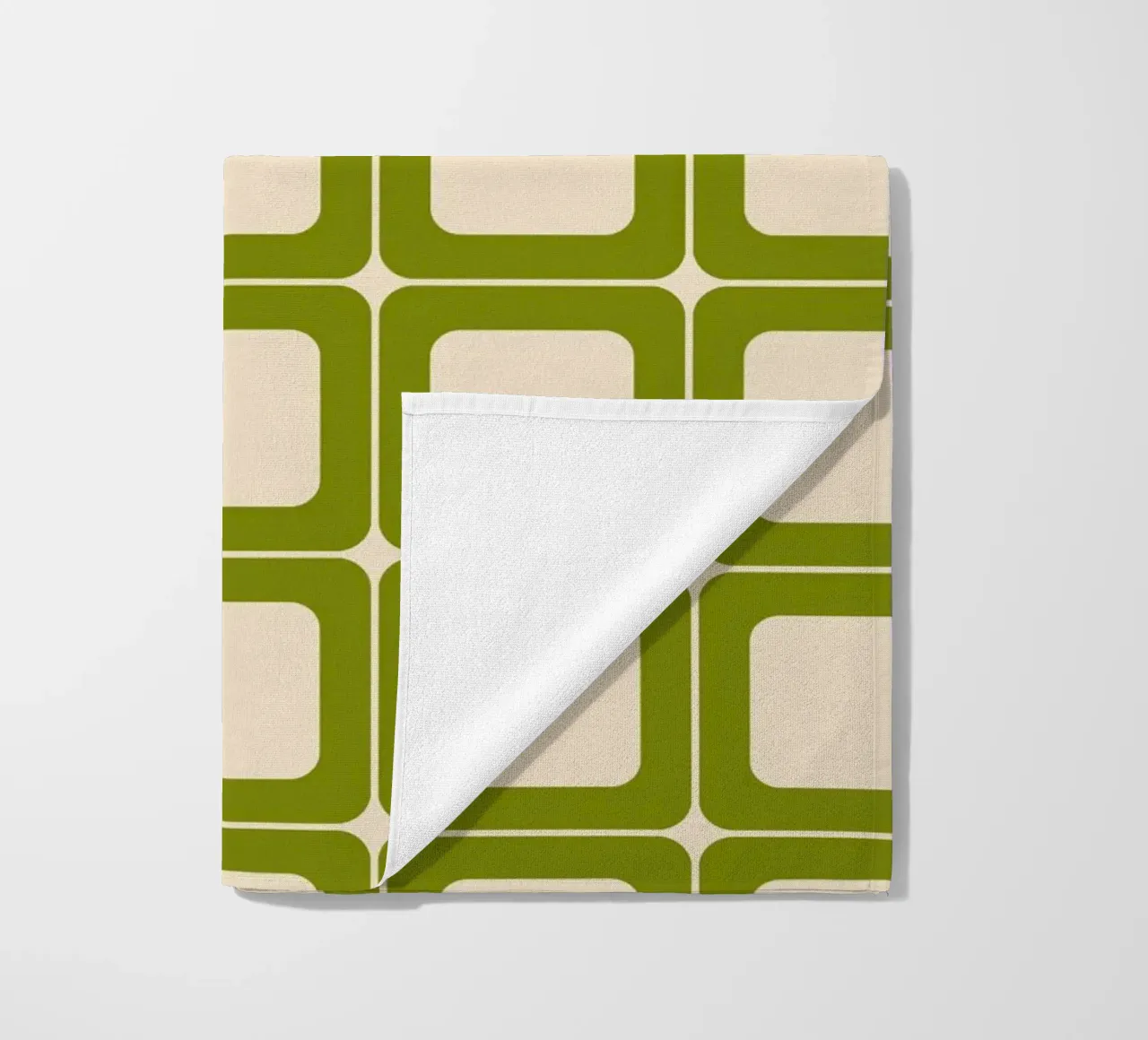 Quadrati verdi retrò 60s Vibes telo mare da Timeless moderna