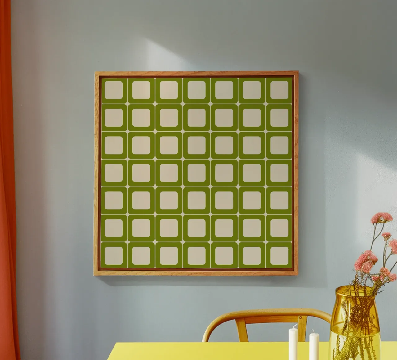 Quadrati verdi retrò 60s Vibes plexiglass da Timeless moderna