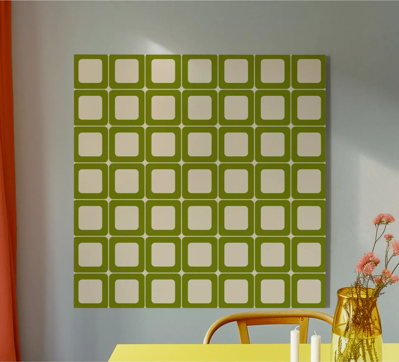 Quadrati verdi retrò 60s Vibes plexiglass da Timeless moderna