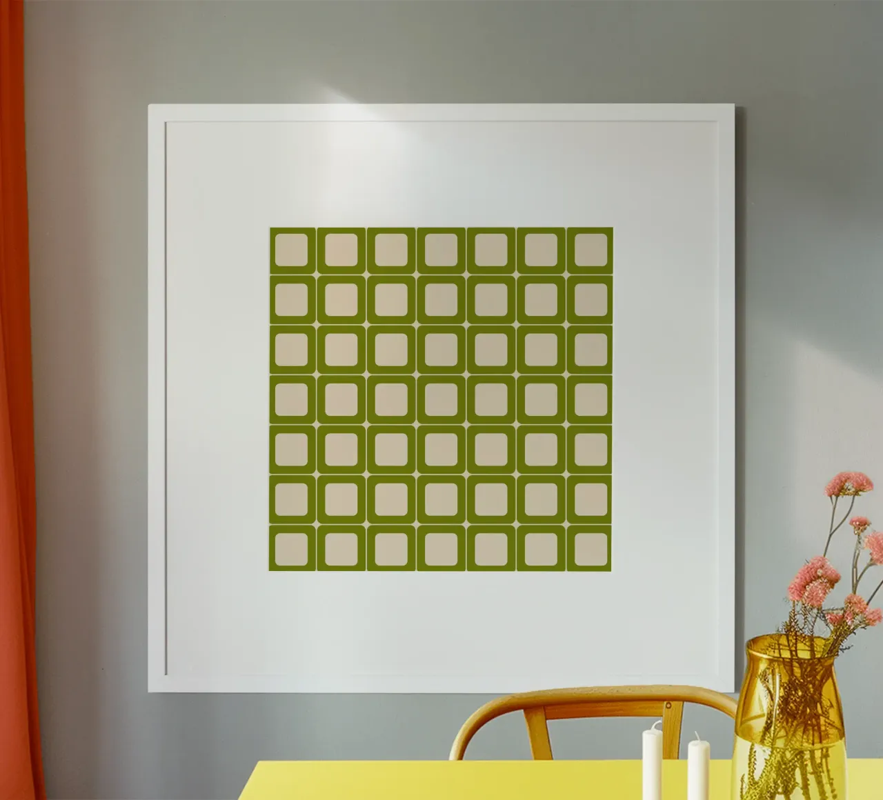 Quadrati verdi retrò 60s Vibes carta hahnemühle da Timeless moderna