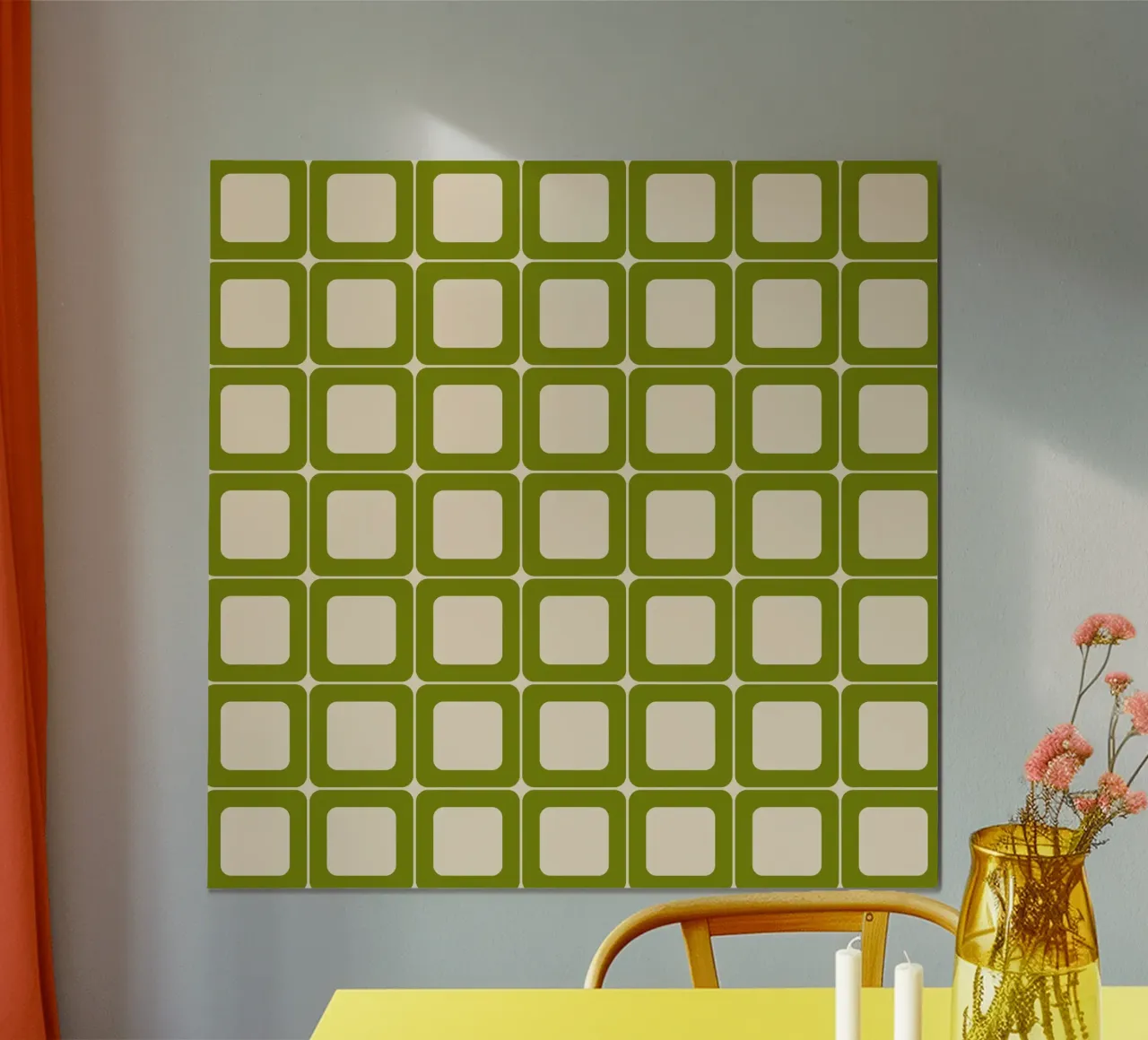 Quadrati verdi retrò 60s Vibes carta hahnemühle da Timeless moderna