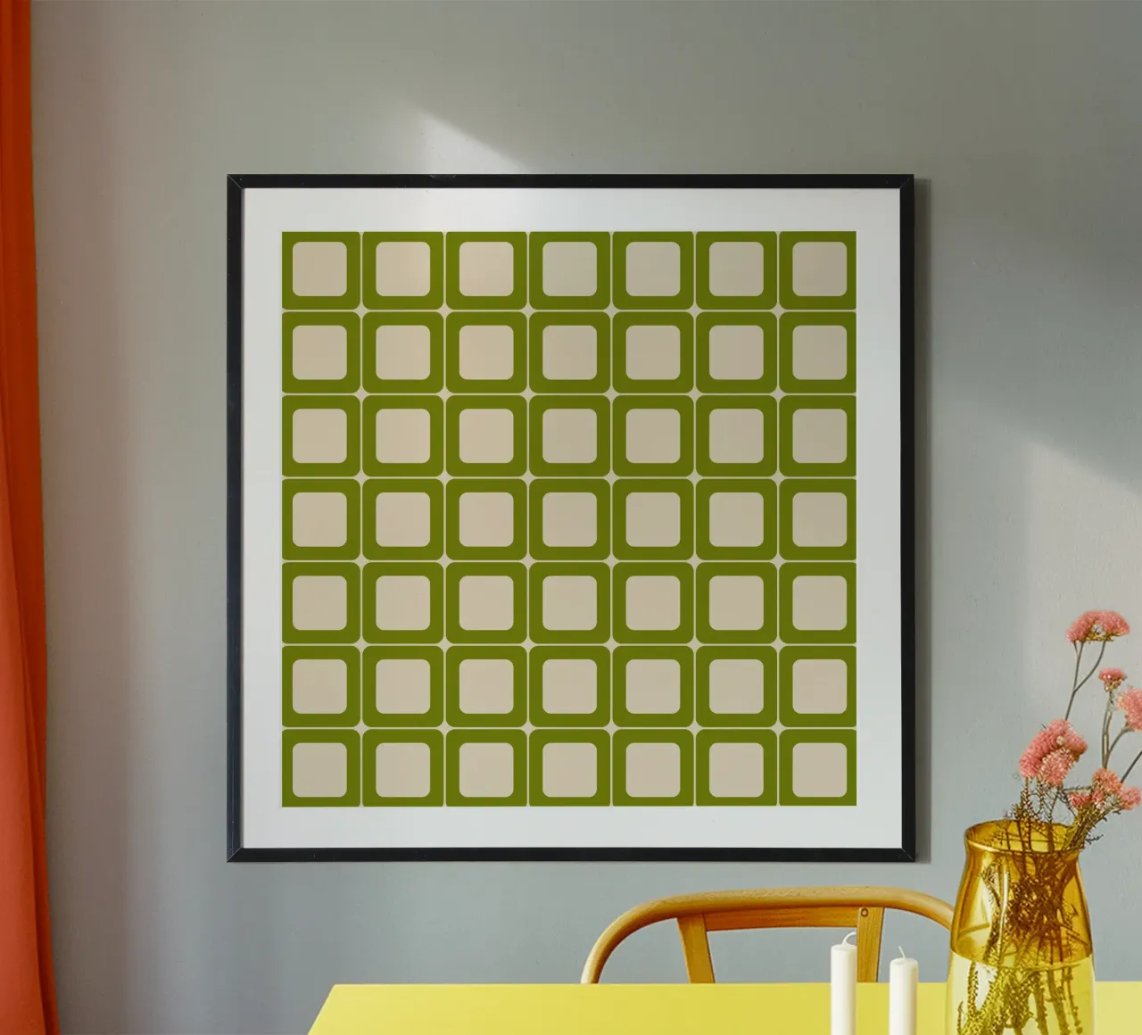 Quadrati verdi retrò 60s Vibes carta hahnemühle da Timeless moderna