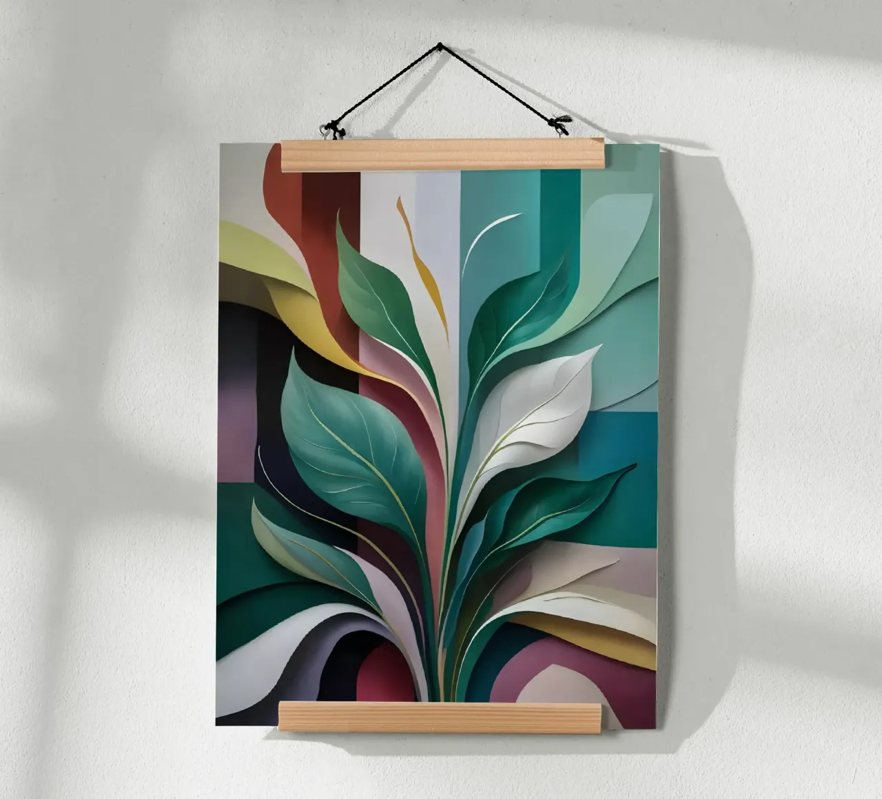 Abstrakter Wandteppich mit Blumen Hahnemühle von Artistic-shop