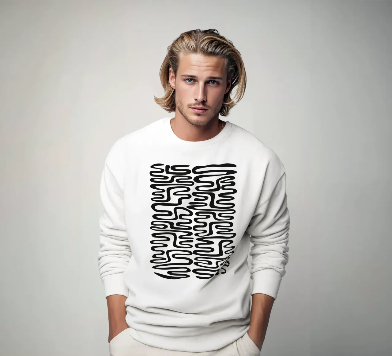 Linee ad anello - Astratto Minimale Bianco Nero felpa da Petra Lang - Design