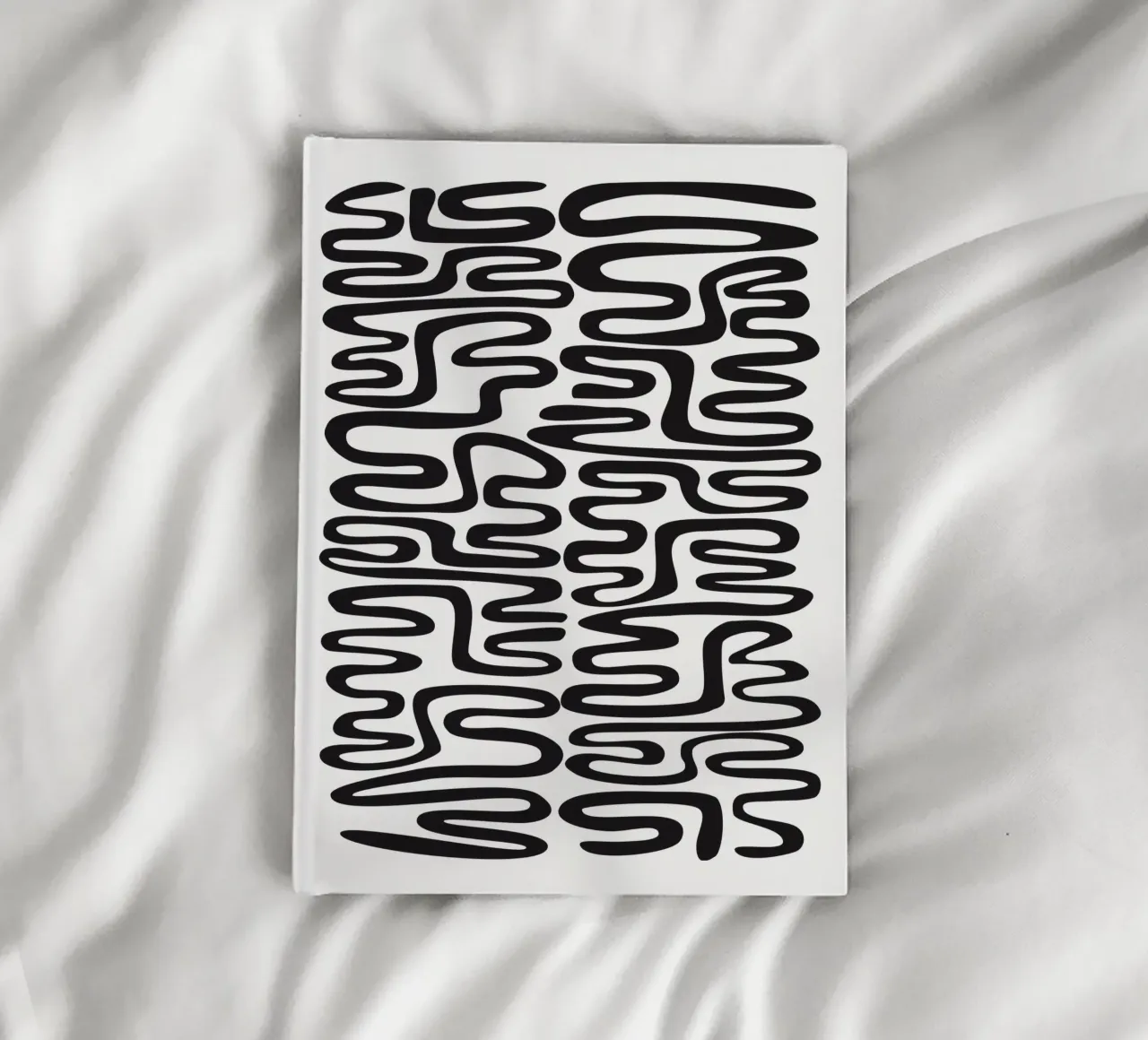 Looped Lines - Abstract Minimal Black White notebook by Petra Lang - Design