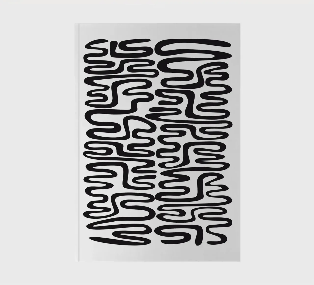 Looped Lines - Abstract Minimal Black White notebook by Petra Lang - Design