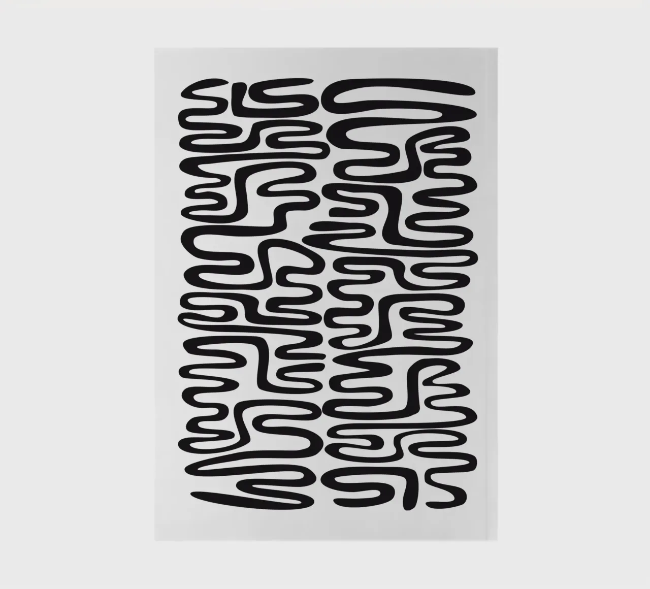 Looped Lines - Abstract Minimal Black White notebook by Petra Lang - Design