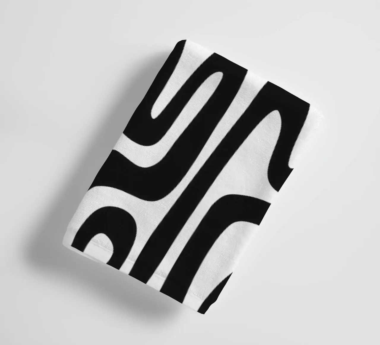 Looped Lines - Abstrakt Minimal Schwarz Weiß Handtuch von Petra Lang - Design